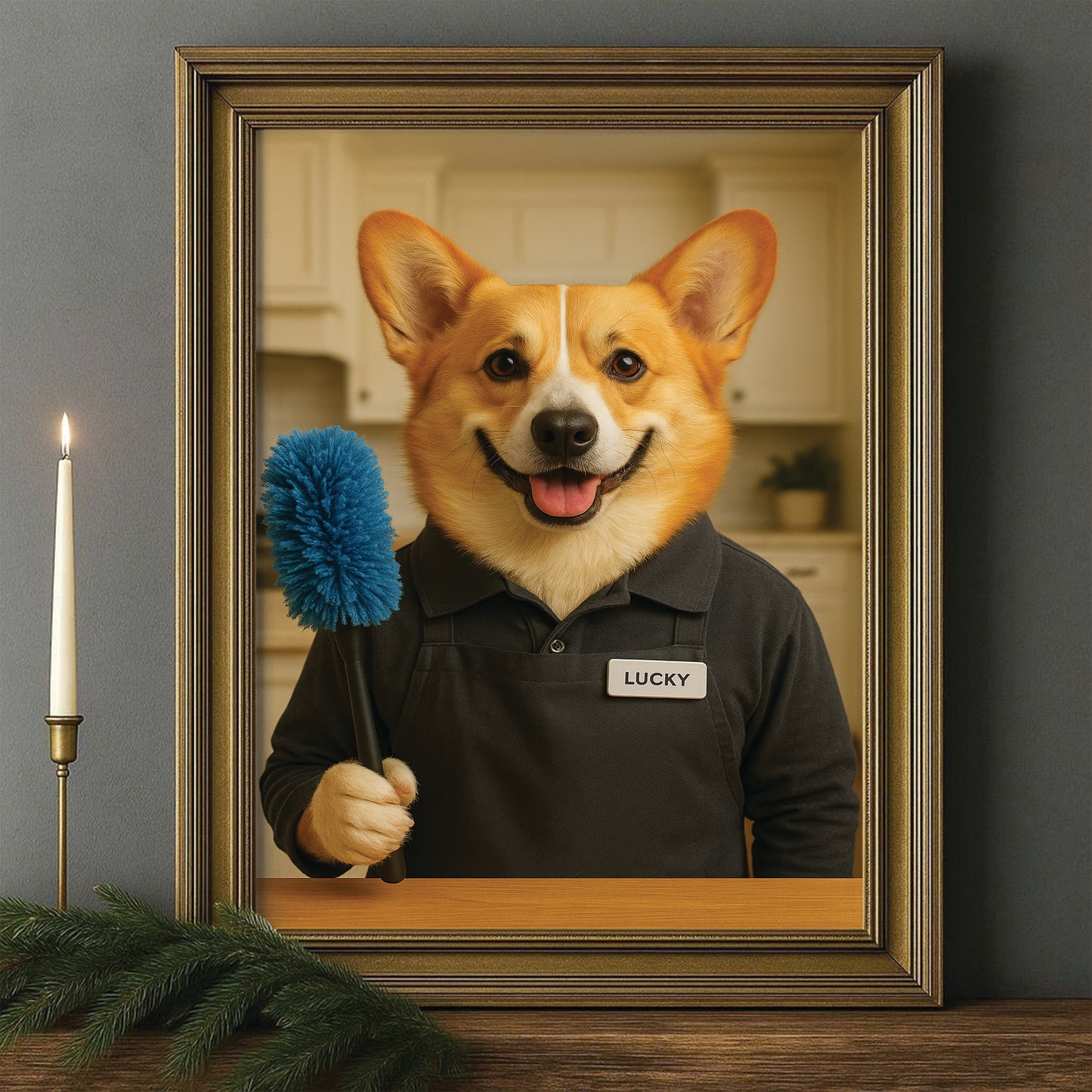 Custom Photo Housekeeper Dog Canvas Framed Wall Art Gift For Dog Lovers