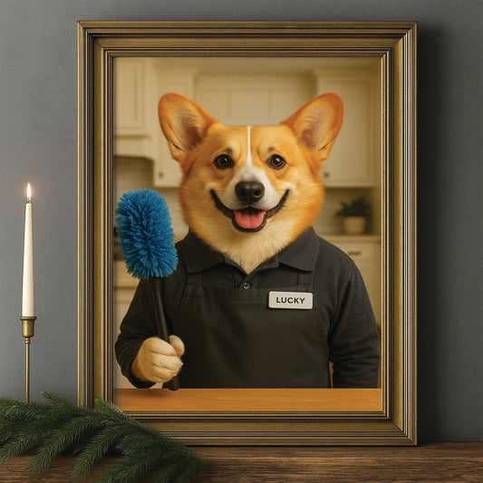 Custom Photo Housekeeper Dog Canvas Framed Wall Art Gift For Dog Lovers