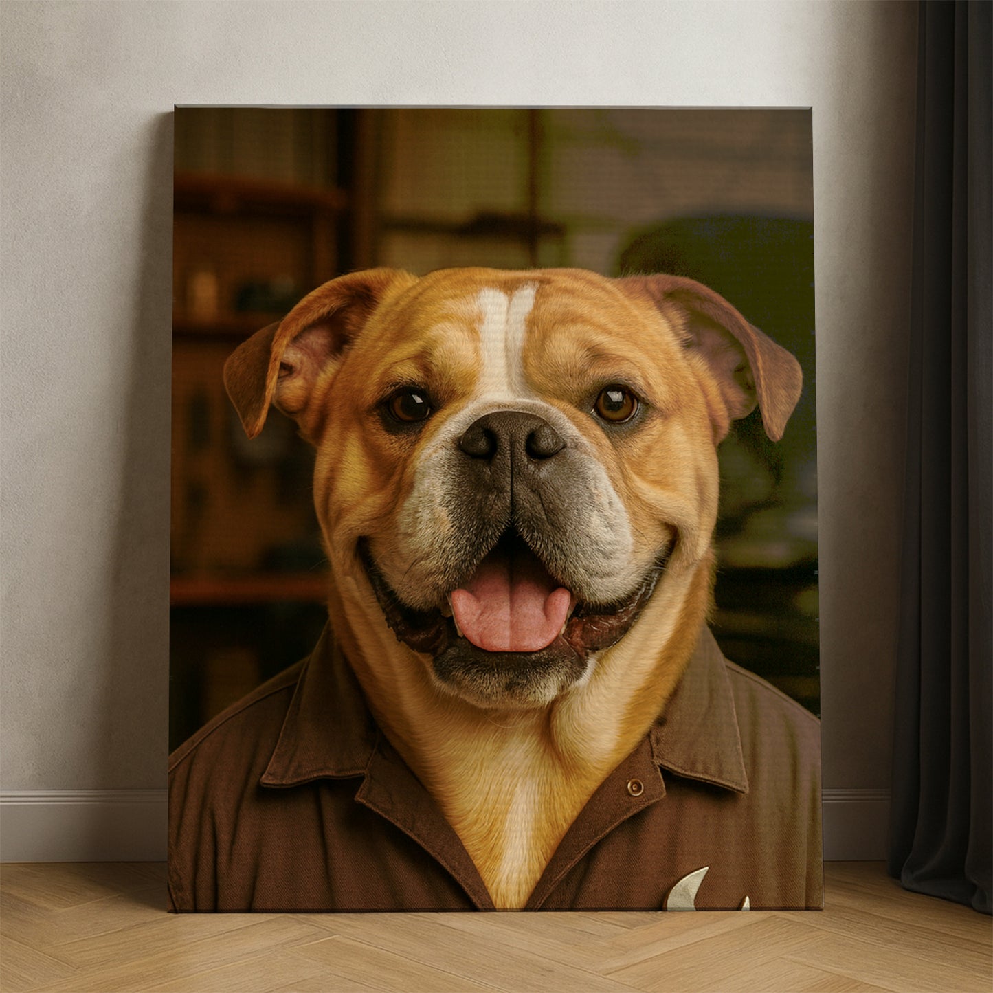 Custom Photo Mechanic Dog Canvas Gift For Dog Lovers