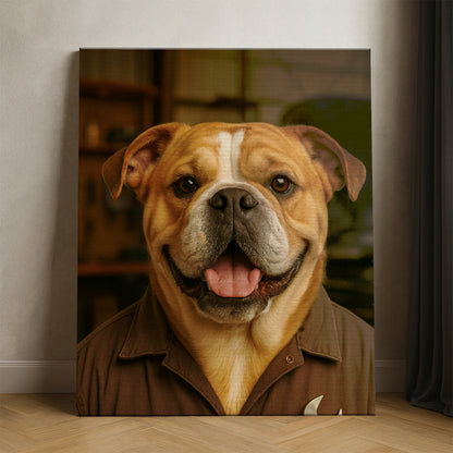 Custom Photo Mechanic Dog Canvas Gift For Dog Lovers