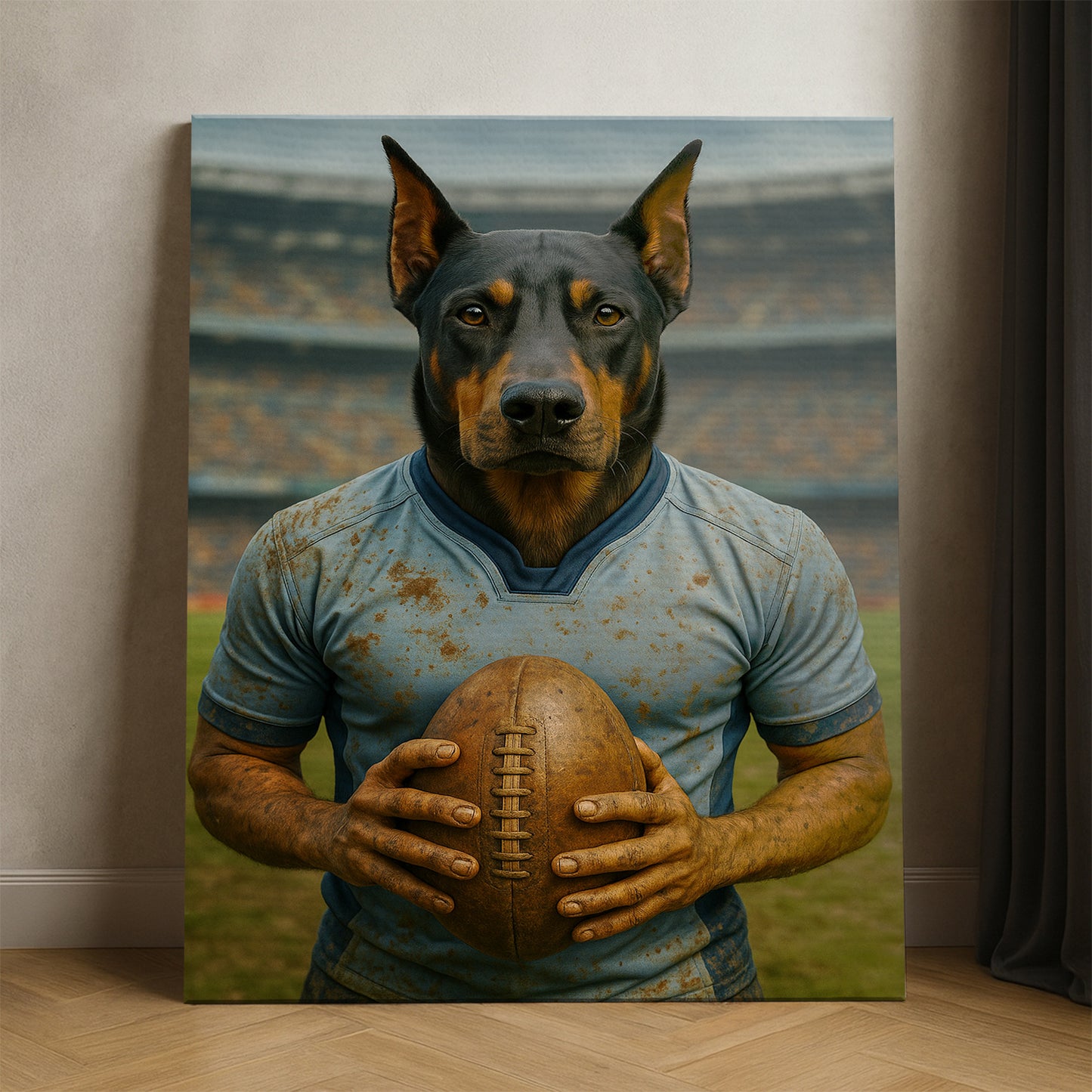 Custom Photo Rugby Dog Canvas Gift For Dog Lovers
