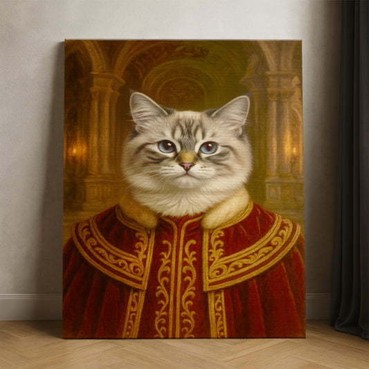 Custom Photo King Royal Cat Style 01 Canvas Gift For Cat Lovers