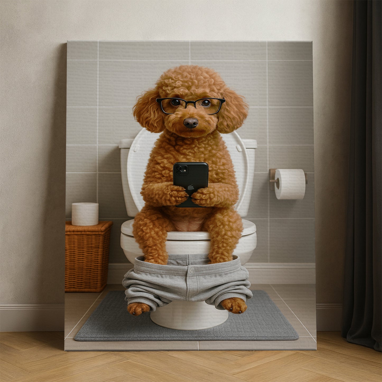 Custom Photo Dog Bathroom Style 15 Canvas Gift For Dog Lovers