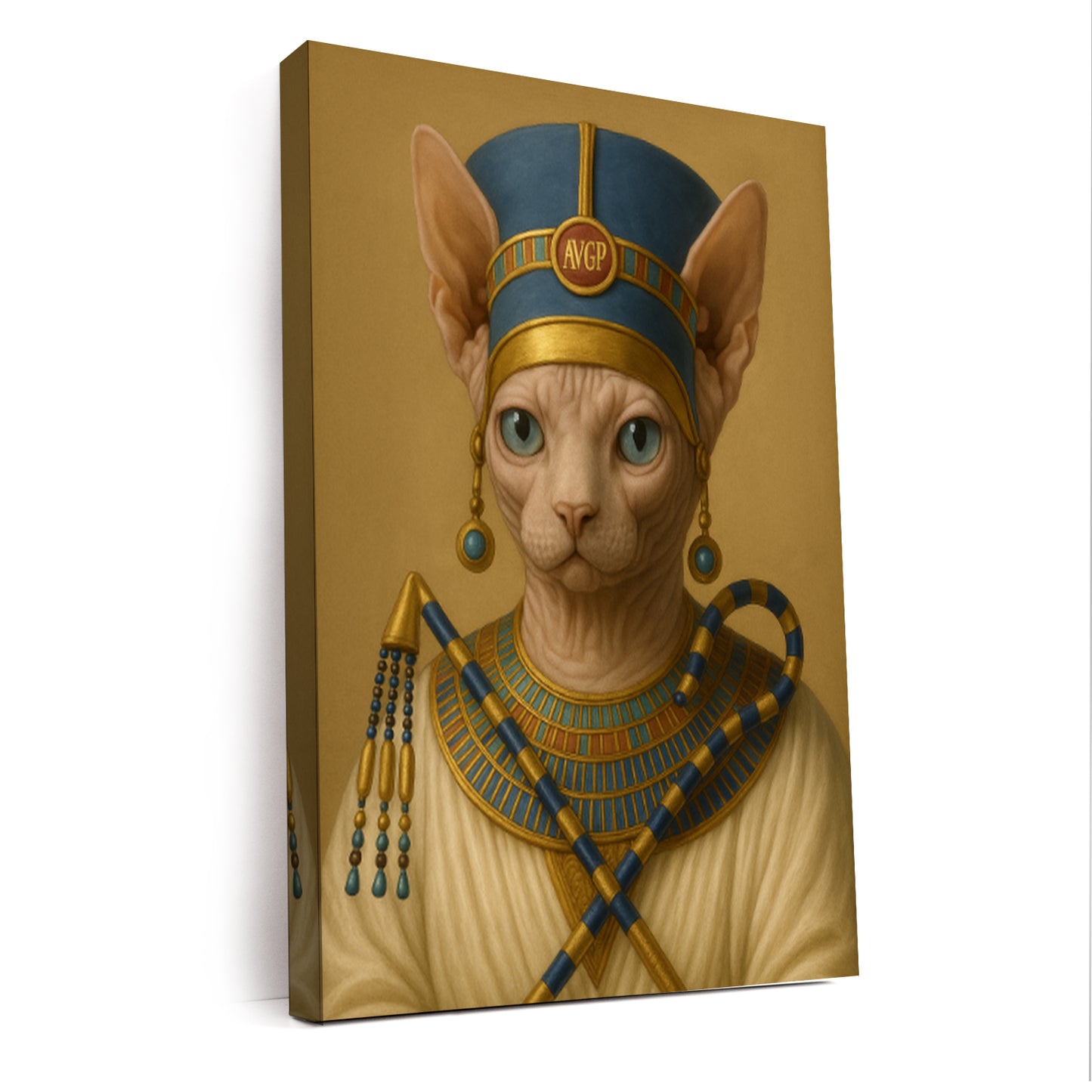 Custom Photo Egyptian Queen Cat Canvas Gift For Cat Lover