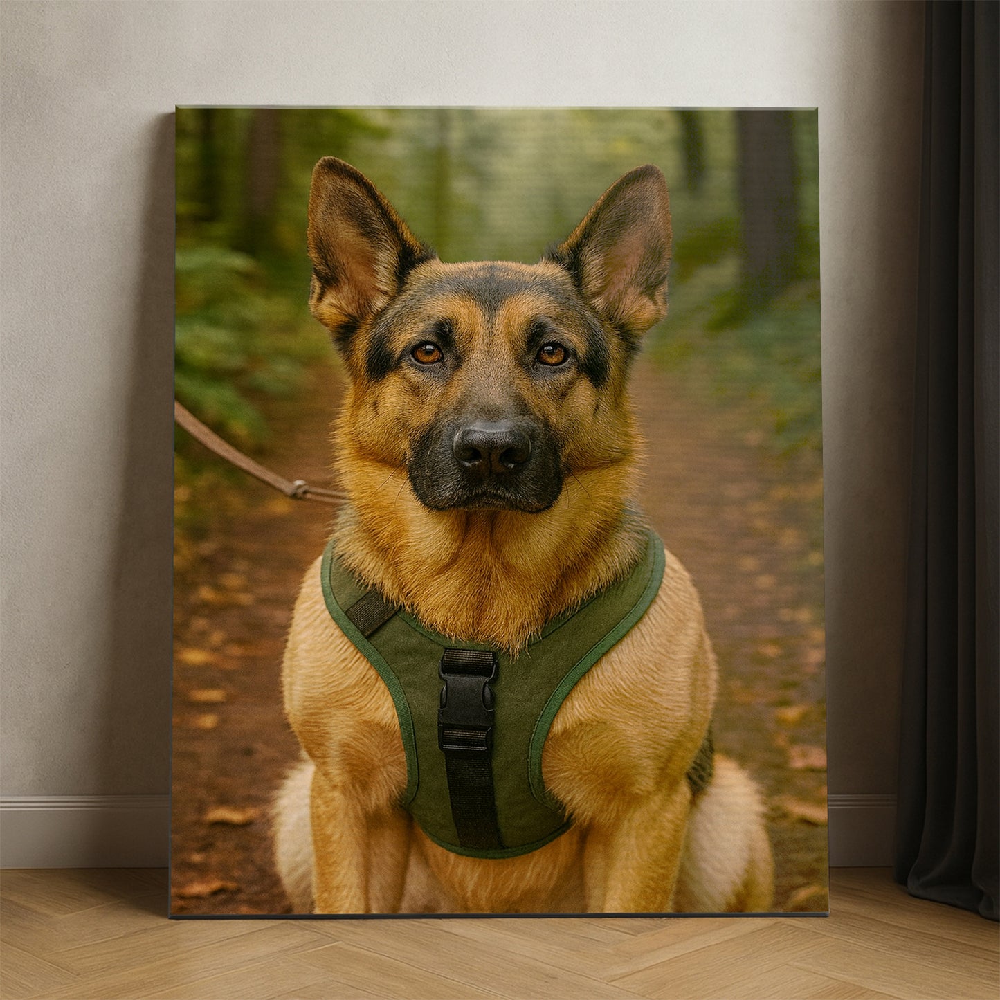 Custom Photo Hiking Dog Canvas Gift For Dog Lovers