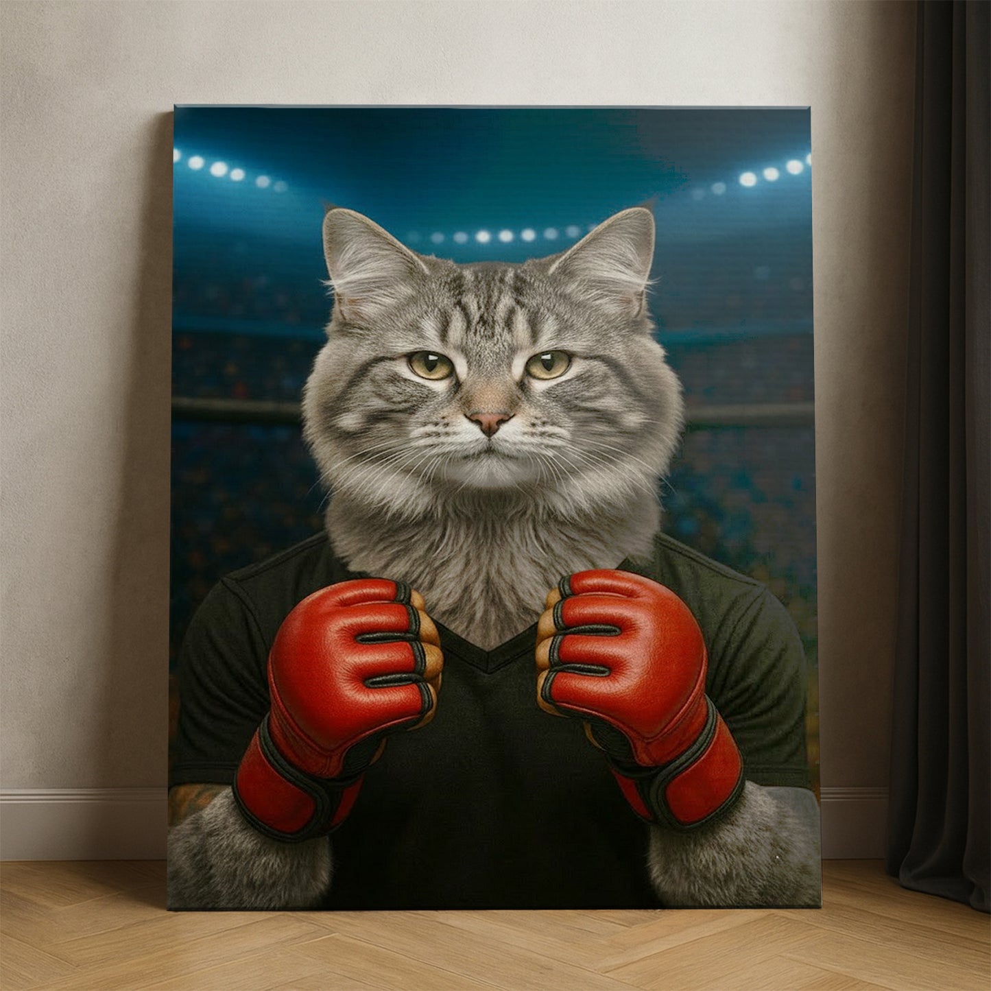 Custom Photo Mma Cat Canvas Gift For Cat Lovers