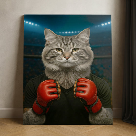Custom Photo Mma Cat Canvas Gift For Cat Lovers