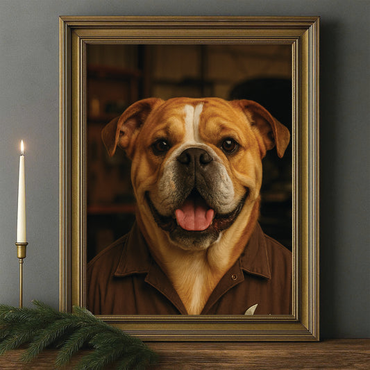 Custom Photo Mechanic Dog Canvas Framed Wall Art Gift For Dog Lovers