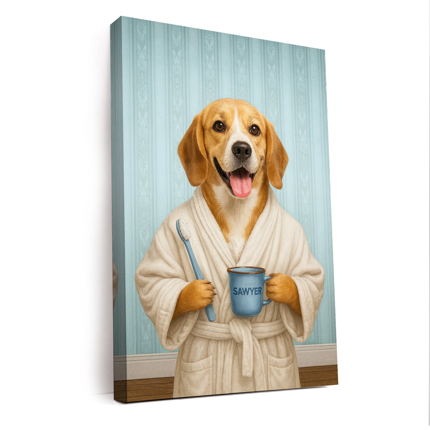 Custom Photo Dog Bathroom Canvas Dog Gifts Lovers