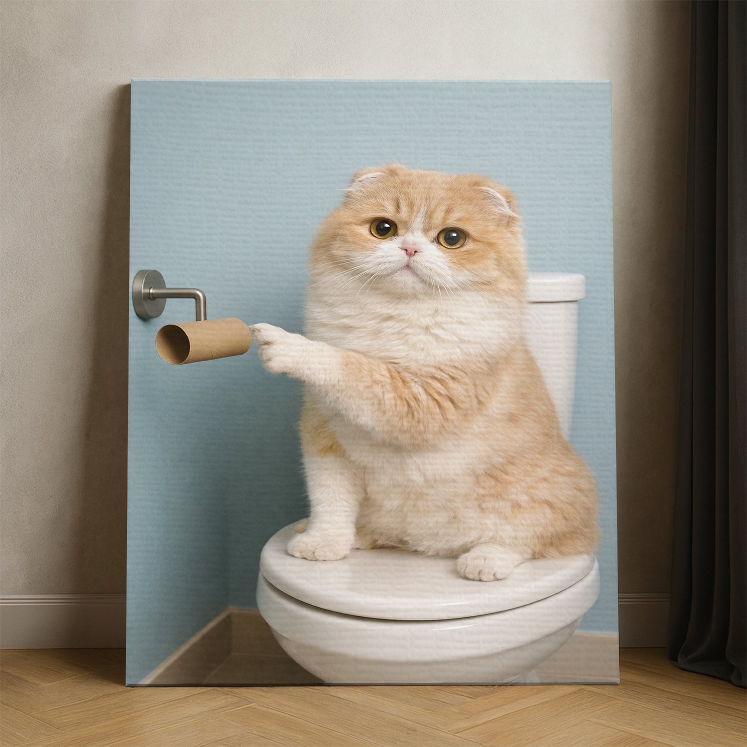 Custom Photo Cat Bathroom Style 33 Canvas Gift For Cat Lovers