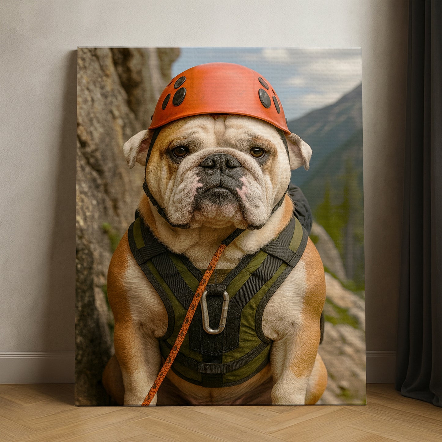 Custom Photo Rock Climber Dog Canvas Gift For Dog Lover