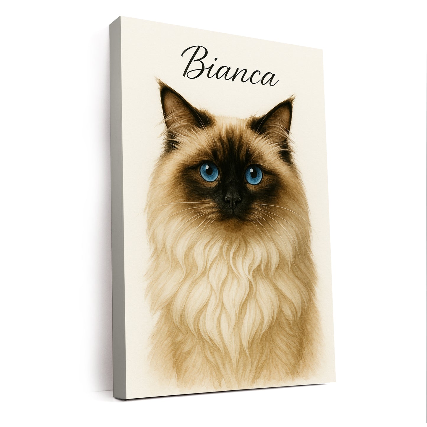 Custom Cat Portraint And With Name Canvas