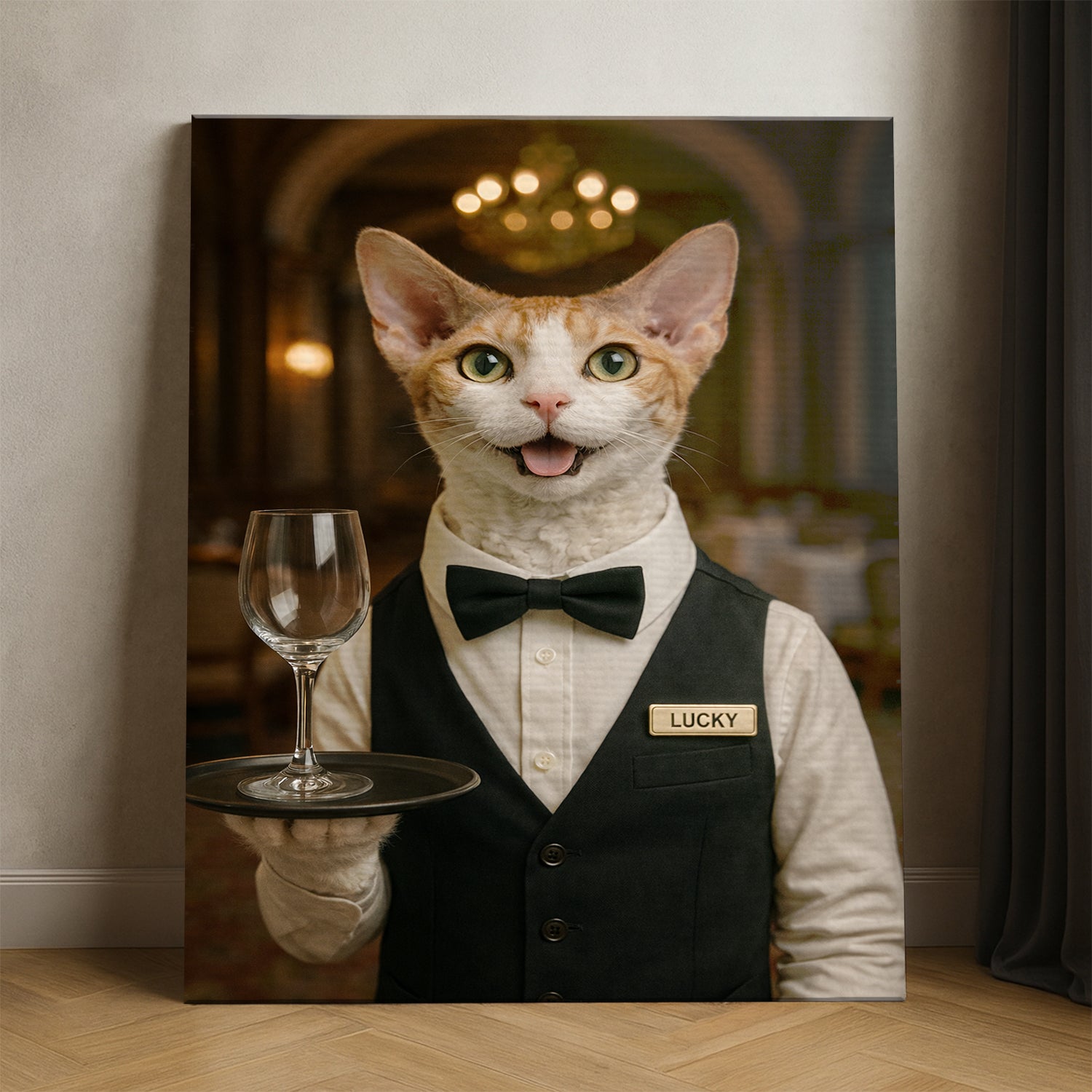 Custom Photo Canvas Waiter Restaurant Canvas Gift For Canvas Lovers