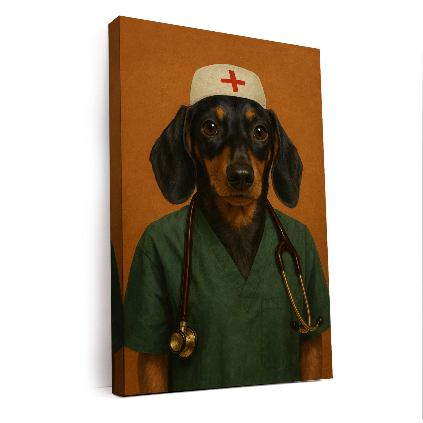 Custom Photo Nurse Dog Canvas Gift For Dog Lovers