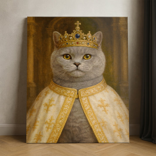 Custom Photo Cat Royal Style 07 Canvas Gift For Cat Lovers