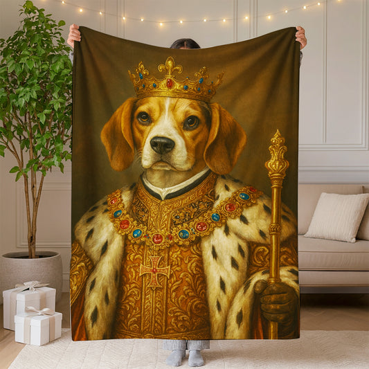 Custom Photo Dog King Royal Blanket Gift For Dog Lover