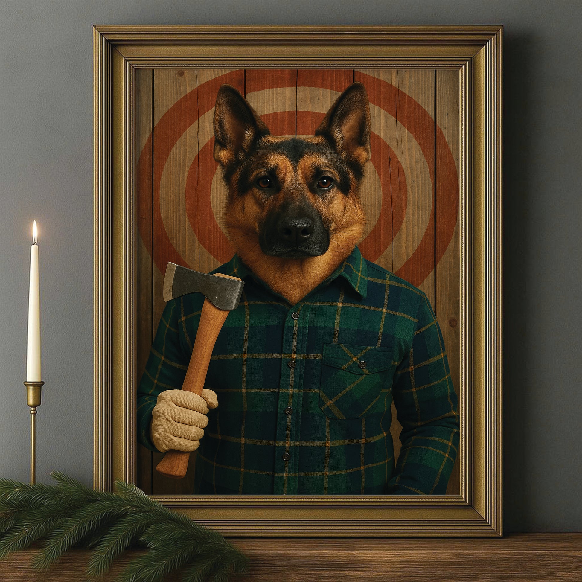 Custom Photo Axe Throw Dog Canvas Framed Wall Art Gift For Dog Lovers