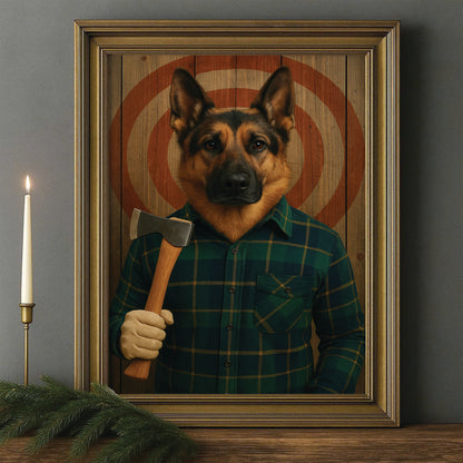 Custom Photo Axe Throw Dog Canvas Framed Wall Art Gift For Dog Lovers