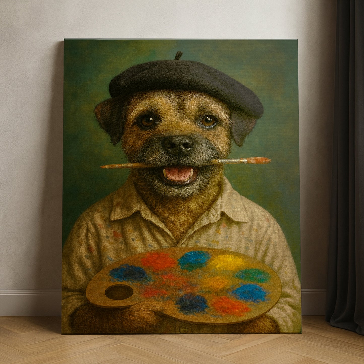 Custom Photo Artist Dog Canvas Gift For Dog Lovers