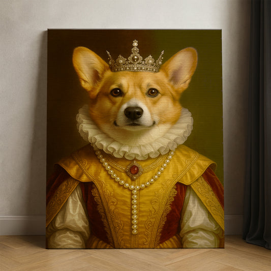 Custom Photo Dog Queen Royal Canvas Gift For Dog Lovers