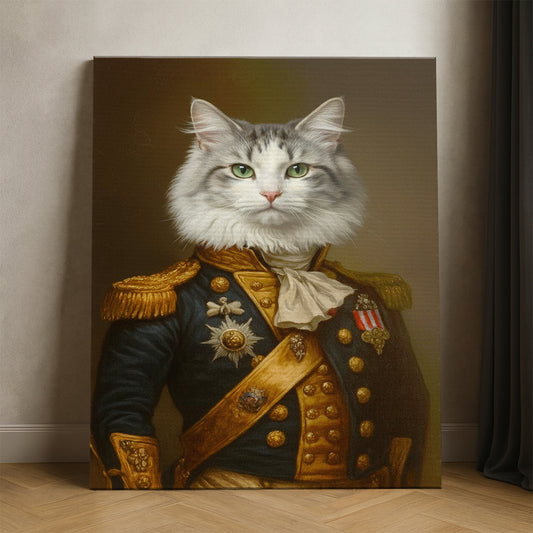 Custom Photo Cat Royal Style 02 Canvas Gift For Cat Lovers