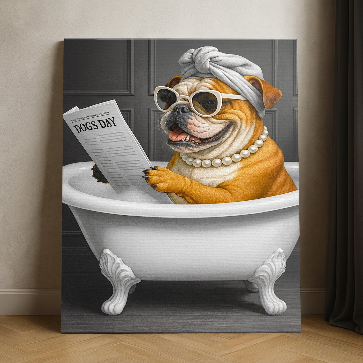 Custom Photo Dog Bathroom Style 9 Canvas Gift For Dog Lovers
