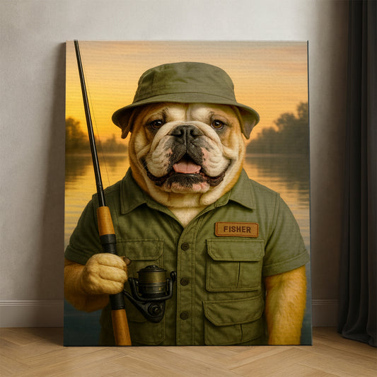 Custom Photo Fisher Dog Canvas Gift For Dog Lovers