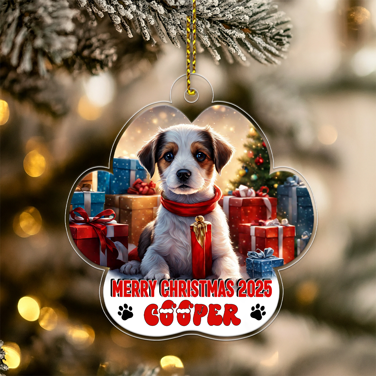 Custom Photo Dog Paw Shape