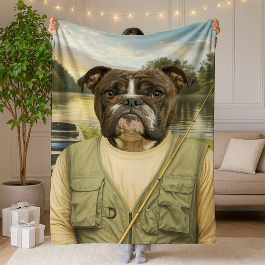 Custom Photo Fisherman Dog Canvas
