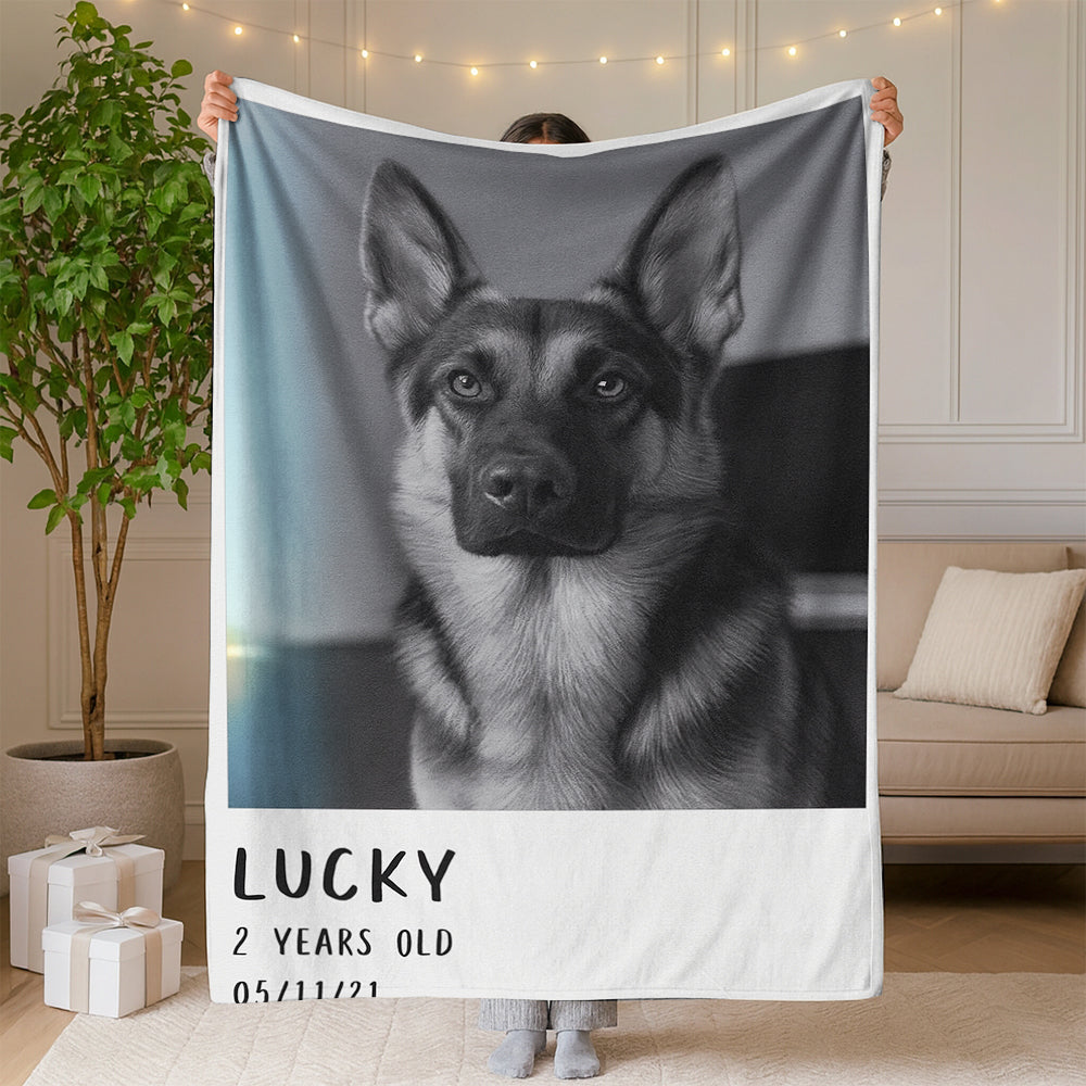 Custom Photo Polaroid Film BlanketGift For Dog Lovers