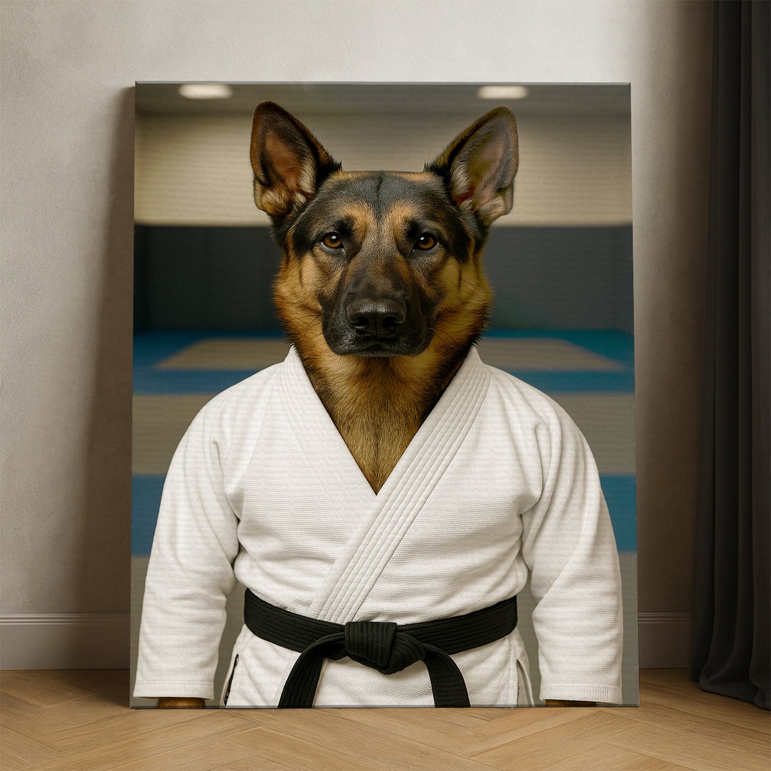 Custom Photo Jiu Jitsu Dog Canvas Gift For Dog Lovers