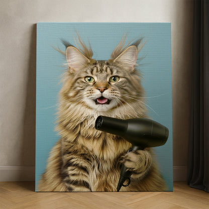 Custom Photo Cat Bathroom Style 35 Canvas Gift For Cat Lovers