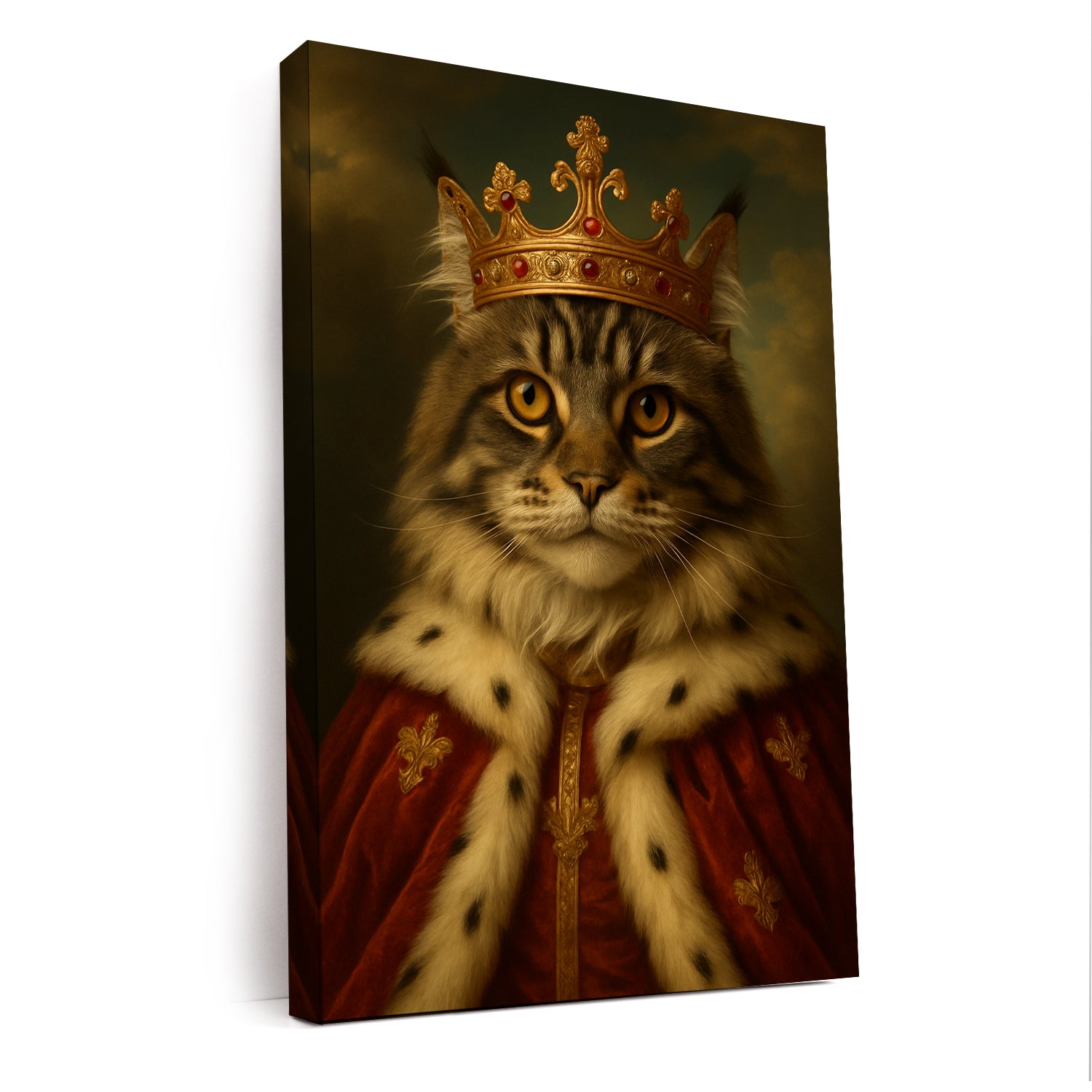 Custom Photo Cat Royal Canvas Pet King Portrait