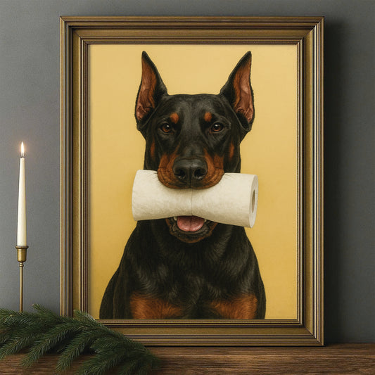 Custom Photo Dog Bathroom Style 23 Canvas Framed Wall Art Gift For Dog Lovers