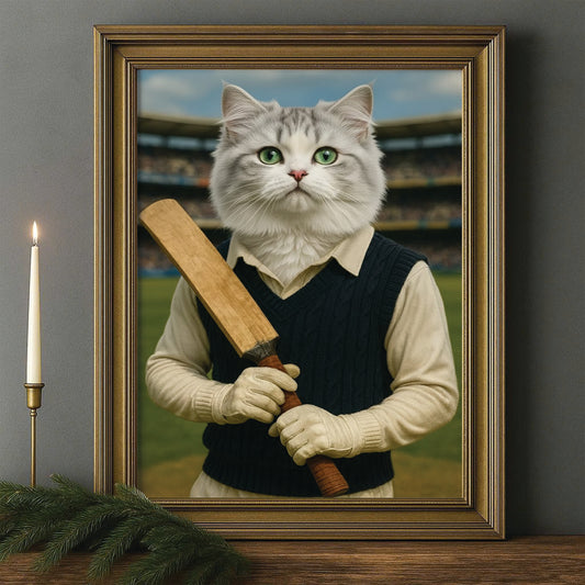 Custom Photo Cricket Cat Canvas Framed Wall Art Gift For Cat Lovers