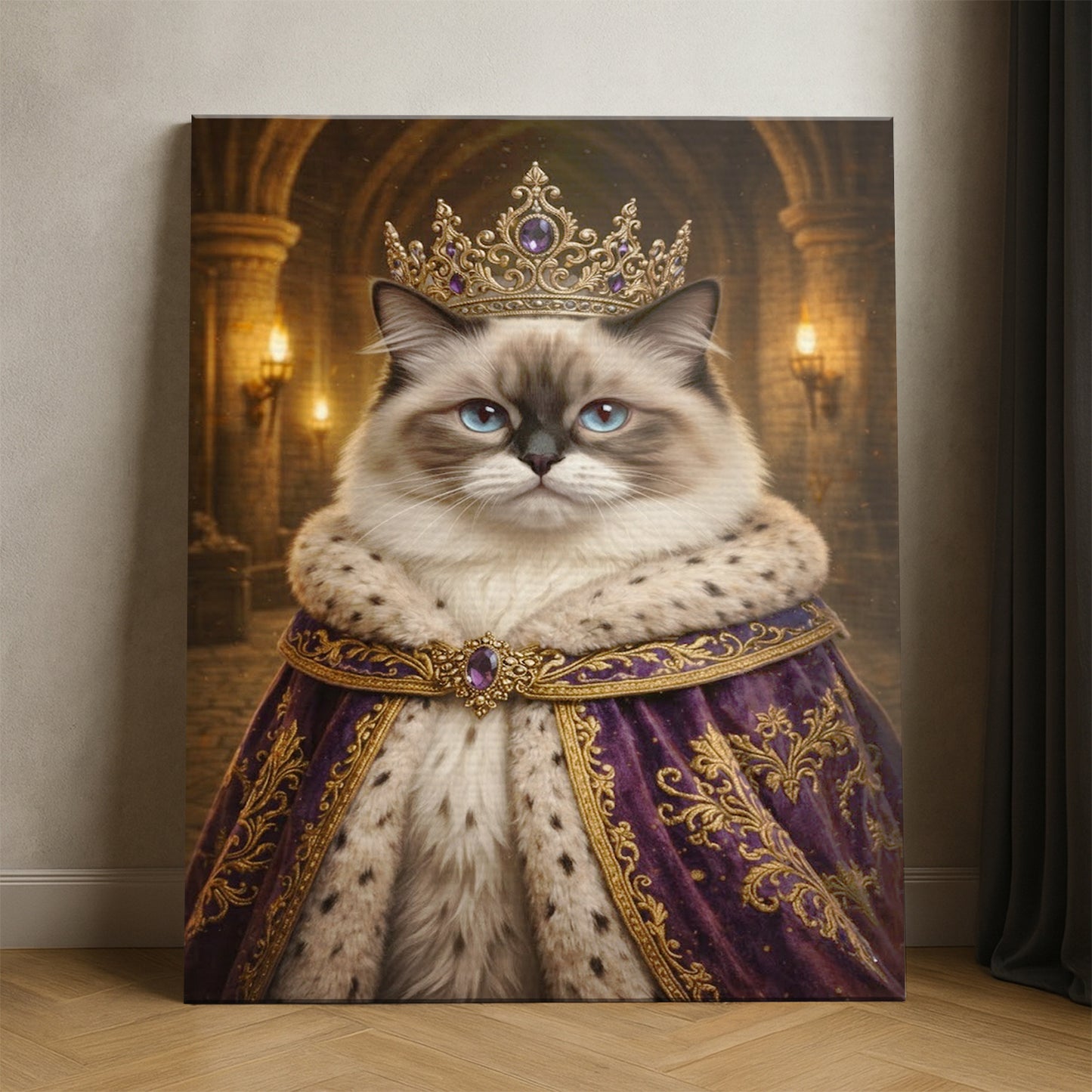 Custom Photo Queen King Cat Canvas Gift For Cat Lovers