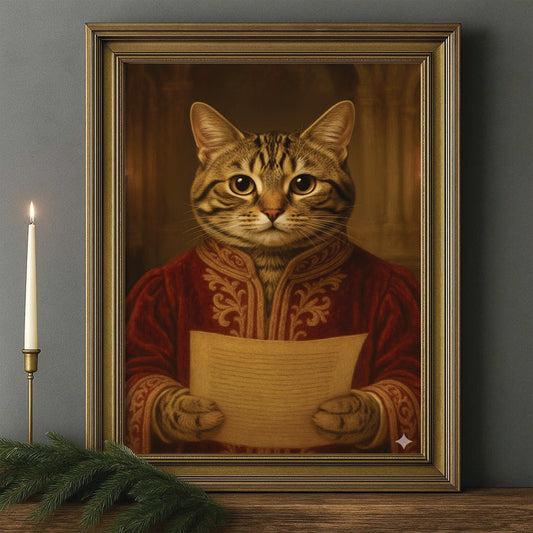 Custom Photo Cat Royal Style 06 Canvas Framed Wall Art Gift For Cat Lovers