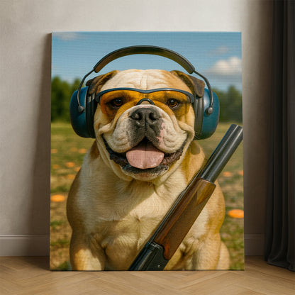 Custom Photo Clay Shooter Dog Canvas Gift For Dog Lovers