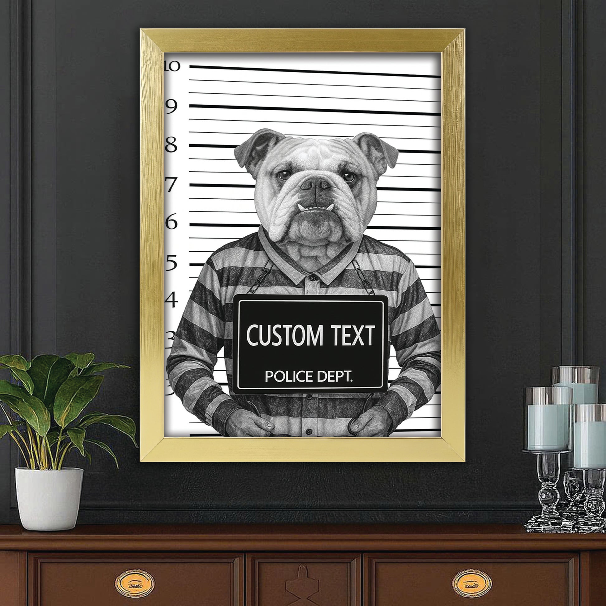 Custom Photo Dog Wanted By Pawlice Canvas Framed Wall Art Framed Wall Art _ Gifts For Dog Lovers