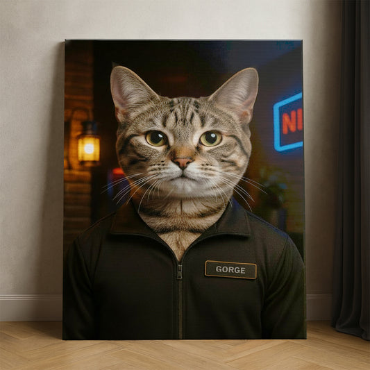 Custom Photo Bouncer Night Club Security Cat Canvas Gift For Cat Lovers