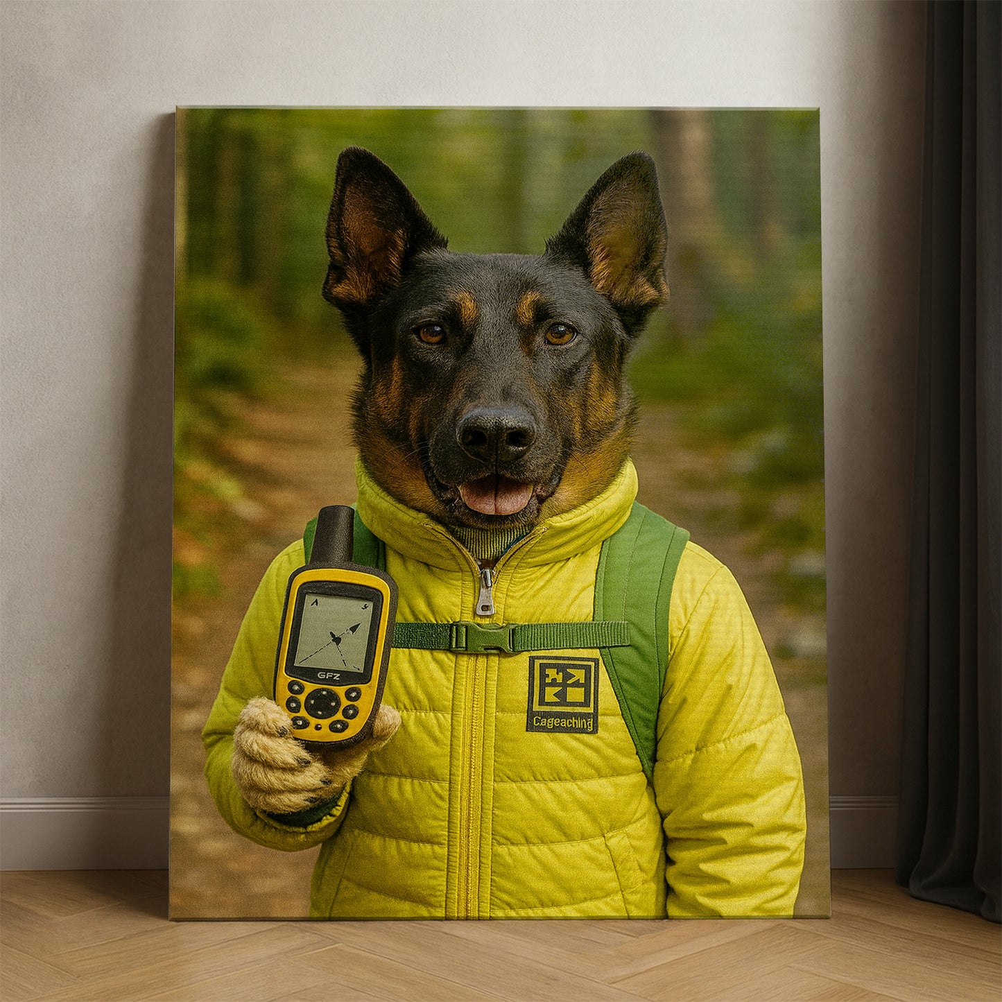 Custom Photo Geocaching Gps Adventure Dog Canvas Gift For Dog Lovers