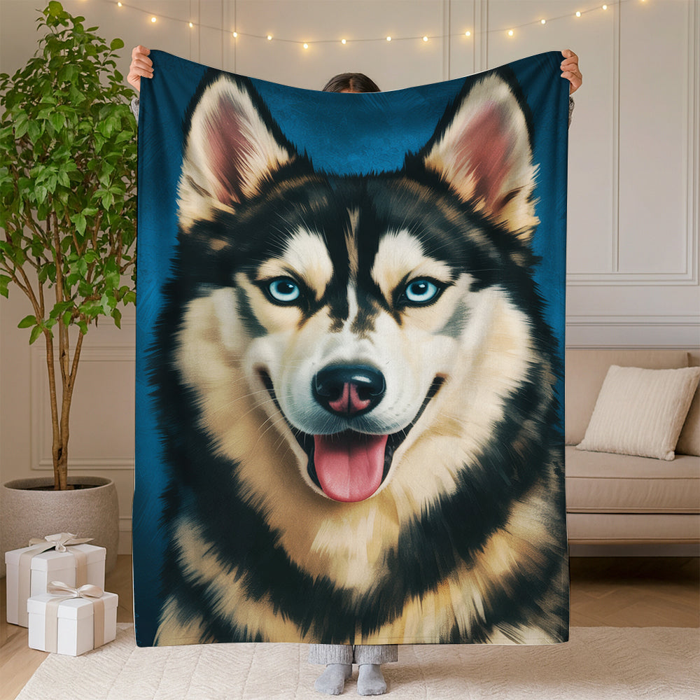 Custom Dog Deep Blue Blanket For Dog Lover
