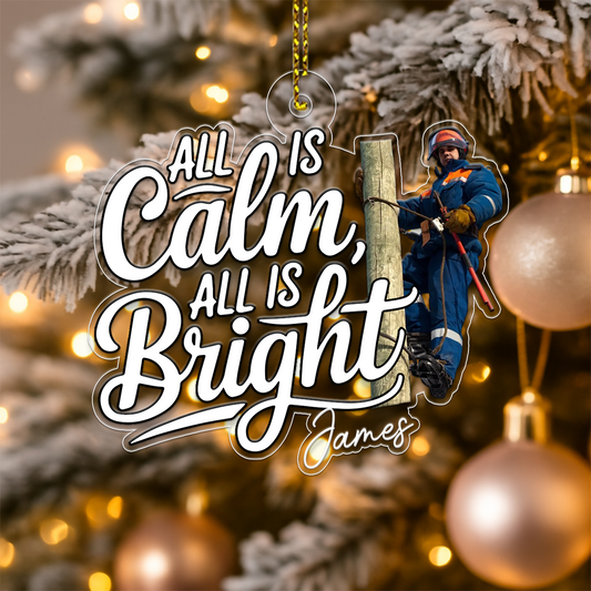 Custom Photo Electrician Gift Lineman Hero Acrylic Ornament Christmas Gift
