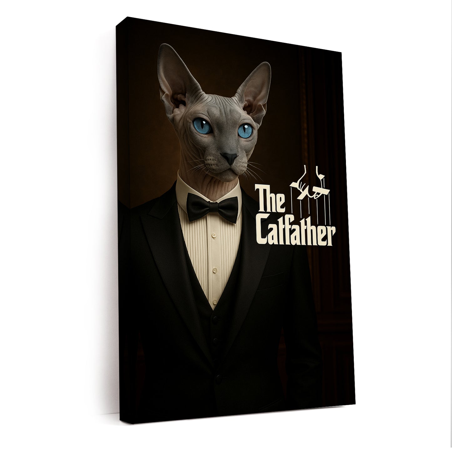 Custom Photo Cat Father Canvas _ Gift For Cat Lovers