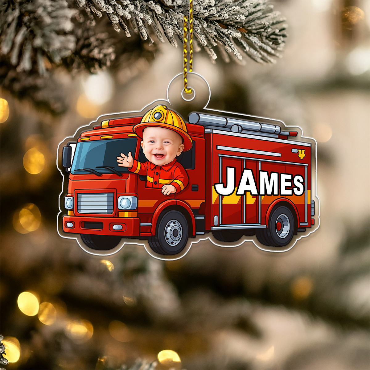 Custom Photo Baby Fire Truck