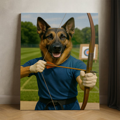 Custom Photo Archery Dog Canvas Gift For Dog Lovers