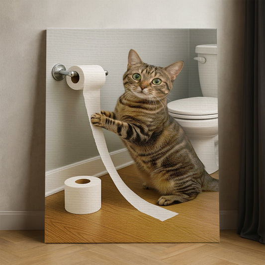 Custom Photo Cat Bathroom Style 18 Canvas Gift For Canvas