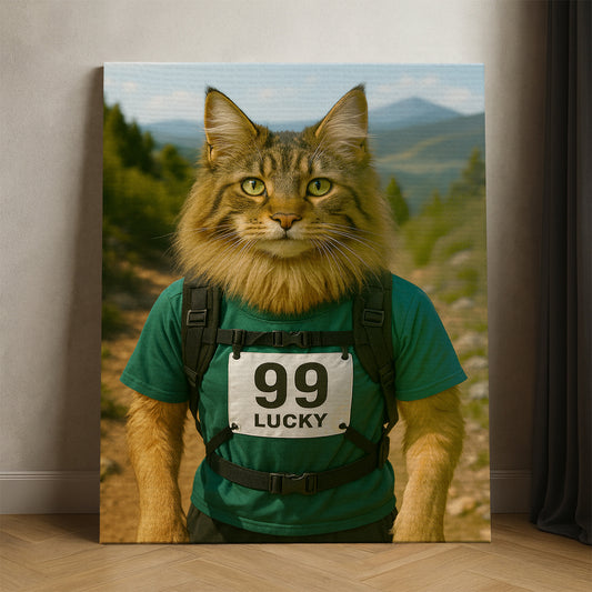 Custom Photo Trail Runner Cat Canvas Gift For Cat Lovers