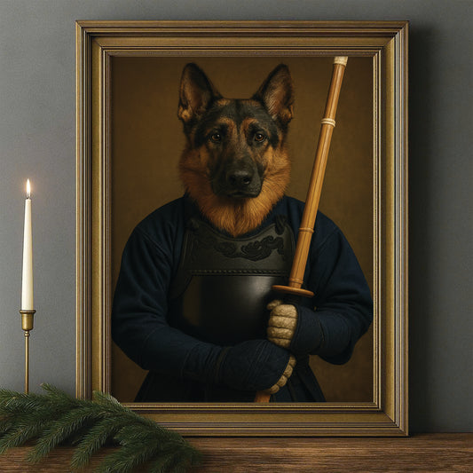 Custom Photo Kendo Dog Canvas Framed Wall Art Gift For Dog Lovers