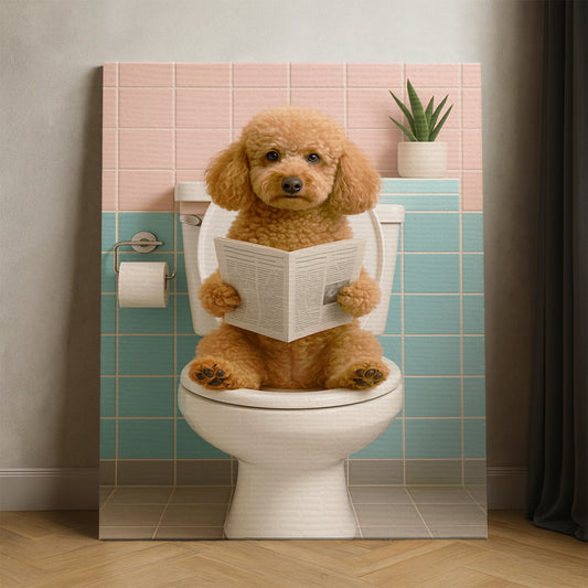 Custom Photo Dog Bathroom Style 8 Canvas Gift For Dog Lovers